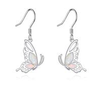 NTALJC Animal Earrings Silver Cat/Panda/Dog/Owl/Butterfly/Peacock Dangle Earrings Cute Animal Jewellery Gift for Women