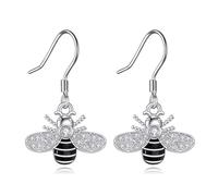 NTALJC Animal Earrings Silver Cat/Panda/Dog/Owl/Butterfly/Peacock Dangle Earrings Cute Animal Jewellery Gift for Women