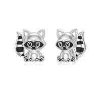 NTALJC Animal Earrings Silver Cat/Pig/Dinosaur/Cow/Frog/Hedgehog/Turtle Stud Earrings Cute Animal Jewellery Gifts for Women Girls