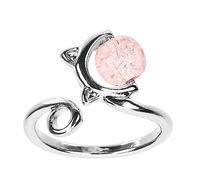 NTALJC Anneau de doigt Crystal perle forme de chat