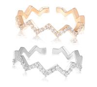 NTALJC Anneau de motif de vague élégant Anneau de doigt féminin 925 Silver pour les fêtes Événements