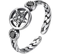 NTALJC Anneau de pentagram anneaux vintage pour les femmes Rings d'empilement d'anneaux pour femmes bague ouverte ouverte d'anneau gothique cool anneau à manchette ouvert femme ouverte Anneau