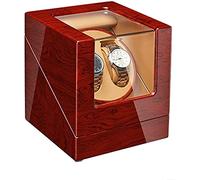 NTALJC Automatic Watch Winder Box Automatic Double Watch Winder Box Luxury Wooden Storage Case 5 Rotation Mode AC Adapter and Battery Powered
