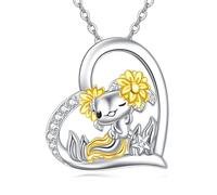 NTALJC Axolotl/koala/renard/chien/dragon/ange wings collier silver coeur pendentif collier mignon animal love bijoux pour les femmes