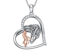 NTALJC Axolotl/koala/renard/chien/dragon/ange wings collier silver coeur pendentif collier mignon animal love bijoux pour les femmes