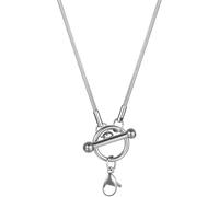 NTALJC Bascule pour hommes et femmes, 925 Sterlinghip Hop Cuban Link Chain t Bar Toggle Togple Collier de tour de cou à charme à longue chaîne, Collier de serrure et clé
