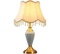 NTALJC Bedside Lamp Ceramic Table Lamps,Modern Art Deco Desktop, Contemporary Nightstand with Cloth Lampshade for Living