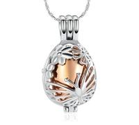 NTALJC Bijoux de crémation en larme pour cendres Collier Urn Memorial Urn Butterfly Flower Pending Verket KeepSake For Women Girls-Rose