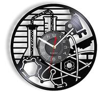 NTALJC Bioexperiment Wall Clock Made of Vinyl Record Biologist Experiment Equipment Wall Watch Lab & Biology School Art Decor Music