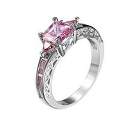 NTALJC Blackring plaqué pour les femmes 18CT, promesses bagues de fiançailles pour sa bague de fiançailles en zircone cubique en forme de zircone