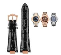 NTALJC Bracelet de montre en cuir véritable avec encoche 25 x 13 mm + connecteur pour Patek Philippe Nautilus 5711 5726 5712g