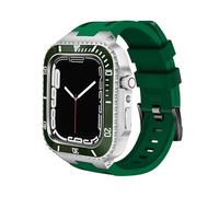 NTALJC Bracelet de montre en silicone en métal et acier inoxydable pour Band 9 8 7 45 mm 6 SE 5 4 Series 44 mm