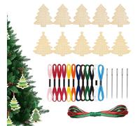 NTALJC Christmas Cross Stitch Kits, Wooden Cross Stitch Christmas Ornaments, DIY Hanging Decorations & Tree Pendants for Kids Ornament Kit