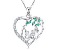 NTALJC Collier argenté Mère enfant/mère fille/infinité/coeur/rose Collier pendentif Jewellery Gift For Women