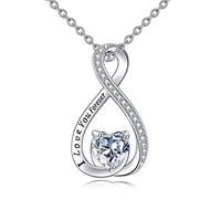 NTALJC Collier argenté Mère enfant/mère fille/infinité/coeur/rose Collier pendentif Jewellery Gift For Women