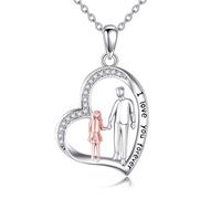 NTALJC Collier argenté Mère enfant/mère fille/infinité/coeur/rose Collier pendentif Jewellery Gift For Women