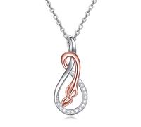NTALJC Collier argenté Mère enfant/mère fille/infinité/coeur/rose Collier pendentif Jewellery Gift For Women