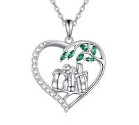 NTALJC Collier argenté Mère enfant/mère fille/infinité/coeur/rose Collier pendentif Jewellery Gift For Women