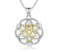 NTALJC Collier de nœud de maternité celtique Silver Irish Trinity Knot Pendant Irish Jewelry Gifts for Women Girls