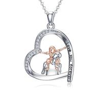 NTALJC Collier de pendentif coeur de mère mère - cadeau de la fête des mères argentées