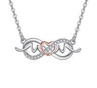 NTALJC Collier de pendentif coeur de mère mère - cadeau de la fête des mères argentées