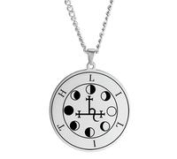 NTALJC Collier de phase de lune pour femmes, Triple Moon Cold- lilith Seal Amulet Civing Crescent Moon Collier, Lune Jewelry for Birthday