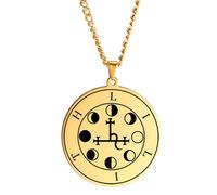 NTALJC Collier de phase de lune pour femmes, Triple Moon Cold- lilith Seal Amulet Wixing Crescent Moon Collier, Lune Jewelry for Birthday