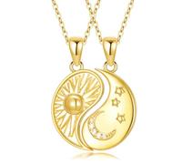 NTALJC Collier de soleil et de lune plaqué Silver Moon and Star Collier Sun Moon Jewelry Cadeaux pour les femmes adolescents des filles…