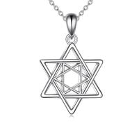 NTALJC Collier d'étoile juif Star de David Collier S Silver Jewish Jewelry for Men Women Girls Boys