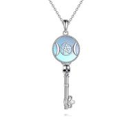 NTALJC Collier Hecate/Triple Moon Collier Silver Wheel Of Hecate Key Pendant Wiccan Amulet Jewellery Gifts For Women