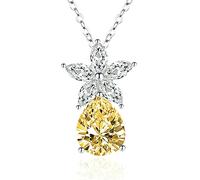 NTALJC Collier plaqué pour les colliers pour femmes fleur avec une forme de larme en zircone