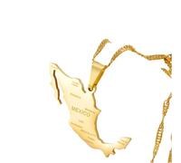 NTALJC Collier pour les femmes et les hommes, le Mexique Carte avec les villes Collier