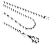 NTALJC Colliers de chaînes de serpent en argent sterling 16-24 pouces