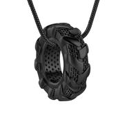 NTALJC Colliers d'urne en acier inoxydable pour cendres Crémation roue de carrefour bijoux KeepSake Pendant Funeral-Black