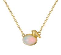 NTALJC Colliers pour femmes, collier de chaîne OVAL OPAL AVEC PRENDANT BOIT Colliers - Bijoux d'anniversaire cadeau