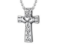 NTALJC Création funéraire Collier de croix celtique pour hommes femmes, souvenir commémoratif celtique croix - collier de croix celtique pour hommes, collier cross irlandais anniversaire