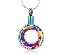 NTALJC Crémation des bijoux Urn Collier pour cendres Circle Circle de vie Pendange Mémorial Éternité Société pour femmes hommes