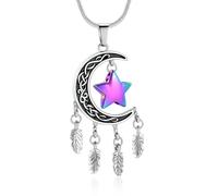 NTALJC Crémation Urn Collier For Ashes Moon and Star Crémation Bijoux des cers