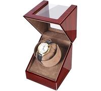 NTALJC Enrouleur de Montre pour Les Montres Boîte de Montre de Montre Simple de Montre à Monte en Bois en Bois Flanelle de café en Bois/en Cuir Noir boîtier élégant Beau [100% Fait à la Main] (Rouge)