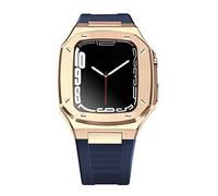 NTALJC Étui à sangle de luxe en métal pour bande de mod kit 41mm 44 mm 45 mm kit de modification Ensemble de caoutchouc Iwatch Series 8 7 6 SE 5 4 Correa
