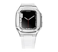 NTALJC Étui à sangle de luxe en métal pour bande de mod kit 41mm 44 mm 45 mm kit de modification Ensemble de caoutchouc Iwatch Series 8 7 6 SE 5 4 Correa