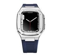 NTALJC Étui à sangle de luxe en métal pour bande de mod kit 41mm 44 mm 45 mm kit de modification Ensemble de caoutchouc Iwatch Series 8 7 6 SE 5 4 Correa