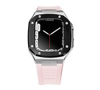 NTALJC Étui à sangle de luxe en métal pour bande de mod kit 41mm 44 mm 45 mm kit de modification Ensemble de caoutchouc Iwatch Series 8 7 6 SE 5 4 Correa