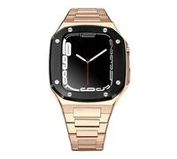 NTALJC Étui à sangle de luxe en métal pour bande de mod kit 41mm 44 mm 45 mm kit de modification Ensemble de caoutchouc Iwatch Series 8 7 6 SE 5 4 Correa