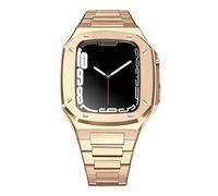 NTALJC Étui à sangle de luxe en métal pour bande de mod kit 41mm 44 mm 45 mm kit de modification Ensemble de caoutchouc Iwatch Series 8 7 6 SE 5 4 Correa