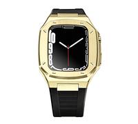 NTALJC Étui à sangle de luxe en métal pour bande de mod kit 41mm 44 mm 45 mm kit de modification Ensemble de caoutchouc Iwatch Series 8 7 6 SE 5 4 Correa