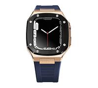 NTALJC Étui à sangle de luxe en métal pour bande de mod kit 41mm 44 mm 45 mm kit de modification Ensemble de caoutchouc Iwatch Series 8 7 6 SE 5 4 Correa