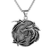 NTALJC Hommes, chaînes bijoux hommes pendentif vintage dragon vol dragon farine loup masculin avec pendentif
