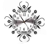 NTALJC Horloge Murale de Fleurs européennes 33 x 33 x 3cm Iron créatif Iron Grande Horloge 3D Horloge Murale en métal Amovible adapté adapté à la Maison de Bureau de Bureau