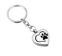 NTALJC Keychain en forme de coeur Création en acier inoxydable Bijoux Mémorial Pente commémorative Pet-Centes-Gravure